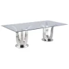 Dining Tables | Star Fumiture Adelle Rectangular Glass Dining Table