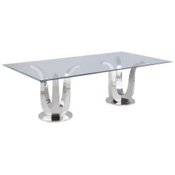 Dining Tables | Star Fumiture Adelle Rectangular Glass Dining Table
