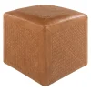 Ottomans & Poufs | Star Fumiture Austin Leather Pouf