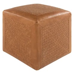 Ottomans & Poufs | Star Fumiture Austin Leather Pouf
