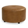 Ottomans & Poufs | Star Fumiture Briar Leather Ottoman