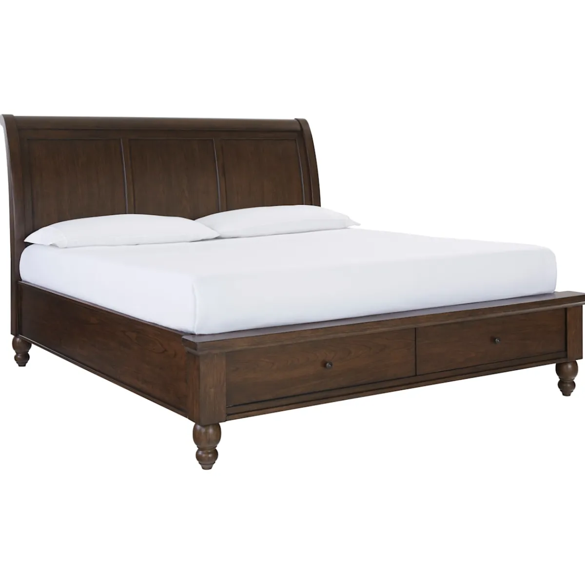 Beds | Star Fumiture Cambridge Sleigh Storage Bed - Classic Cherry