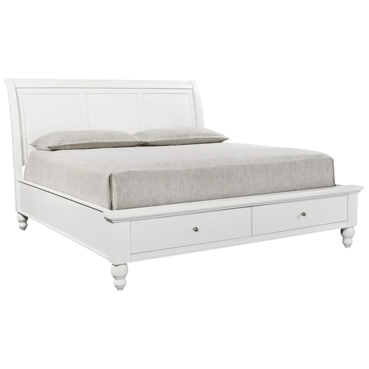 Beds | Star Fumiture Cambridge Sleigh Storage Bed - White