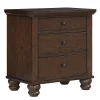 Nightstands | Star Fumiture Cambridge Three Drawer Nightstand - Classic Cherry
