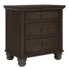 Nightstands | Star Fumiture Cambridge Three Drawer Nightstand - Cracked Pepper