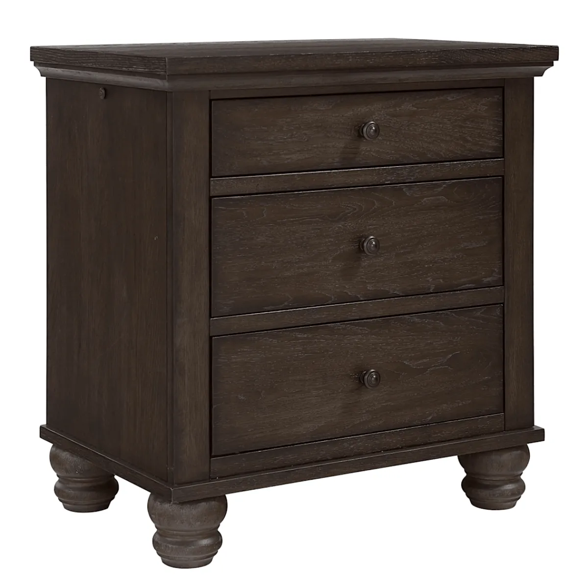 Nightstands | Star Fumiture Cambridge Three Drawer Nightstand - Cracked Pepper