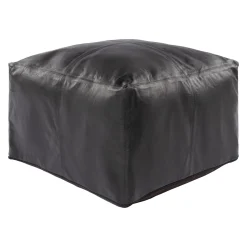Ottomans & Poufs | Star Fumiture Casen Leather Pouf