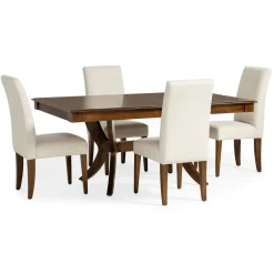Dining Room Sets | Star Fumiture Core 5-Piece Trestle Dining Set - Upholstered Side Chairs