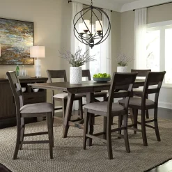 Dining Room Sets | Star Fumiture Double Bridge 5-Piece Counter Height Dining Set with Splat-Back Stools