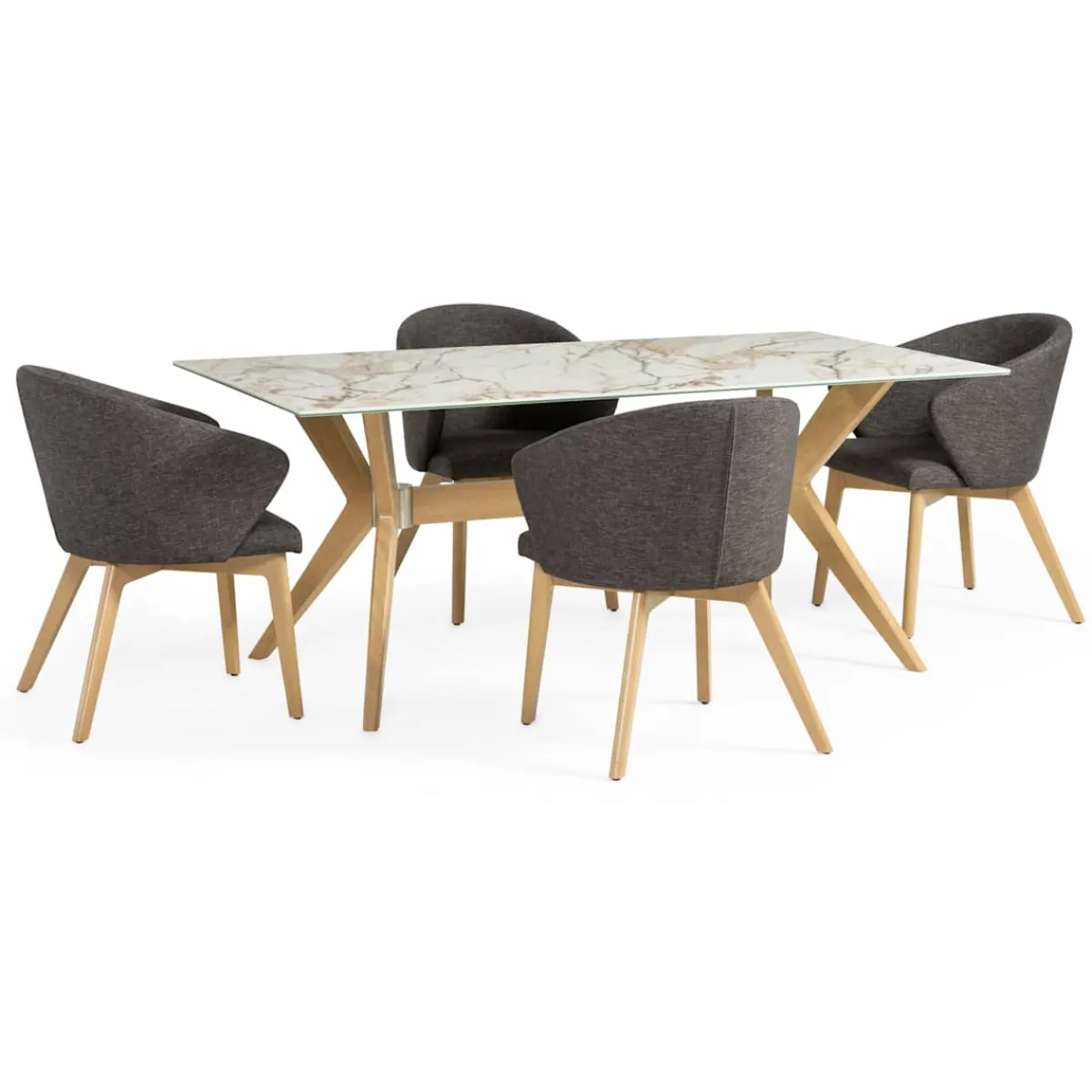 Dining Room Sets | Star Fumiture Downtown 5-Piece Dining Set - Upholstered Side Chairs
