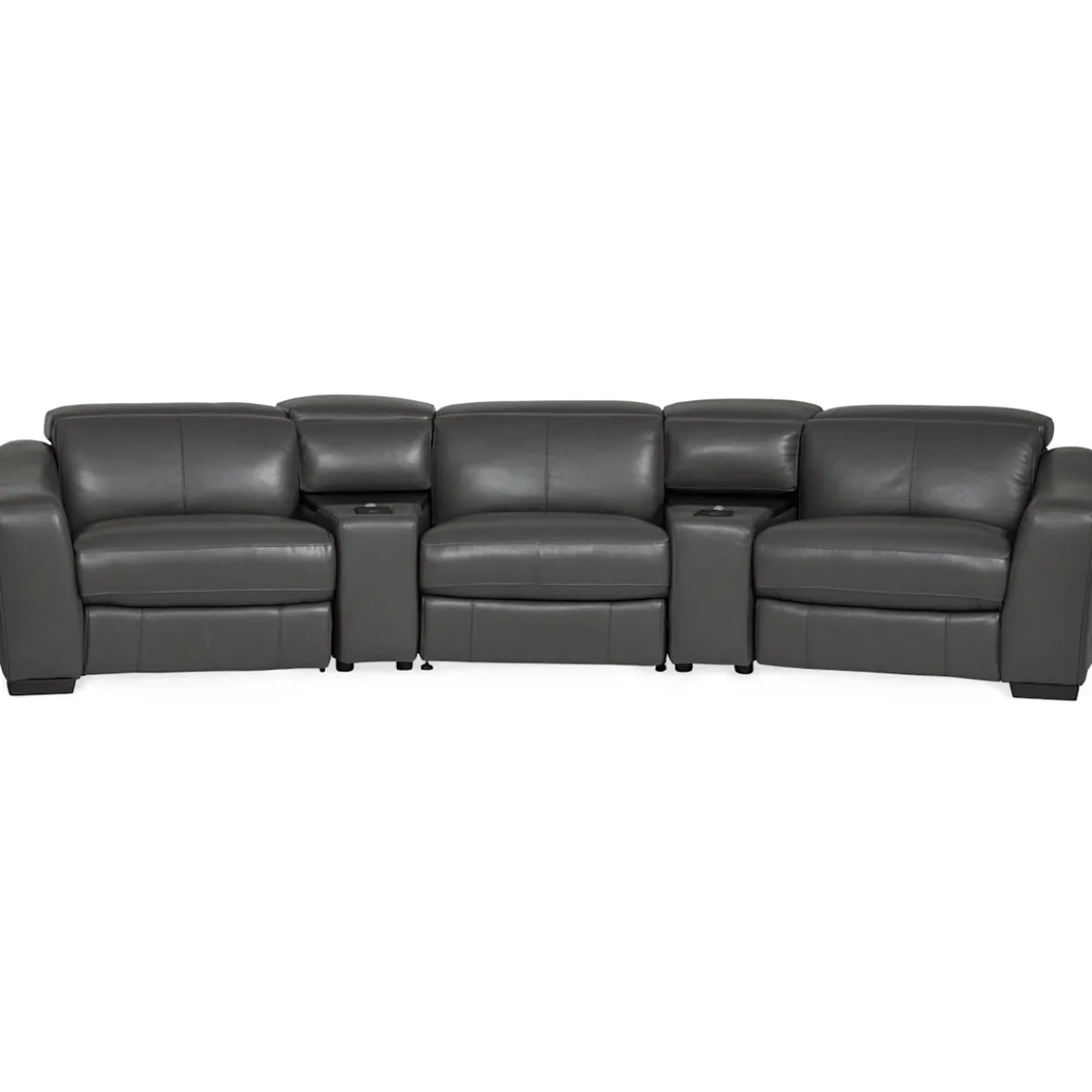 Sectionals | Star Fumiture Ferrari Leather 5-Piece Power Reclining Home Theater Sectional