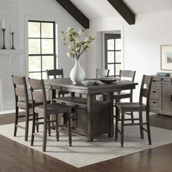 Dining Room Sets | Star Fumiture Ginger 5-Piece Counter Height Barnwood Dining Set