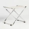 Ottomans & Poufs | Star Fumiture Harper Scissor Ottoman - Polished Chrome