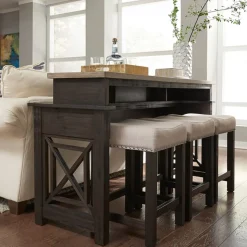 Console Tables | Star Fumiture Hearne 4PC Console Bar Table with Stools