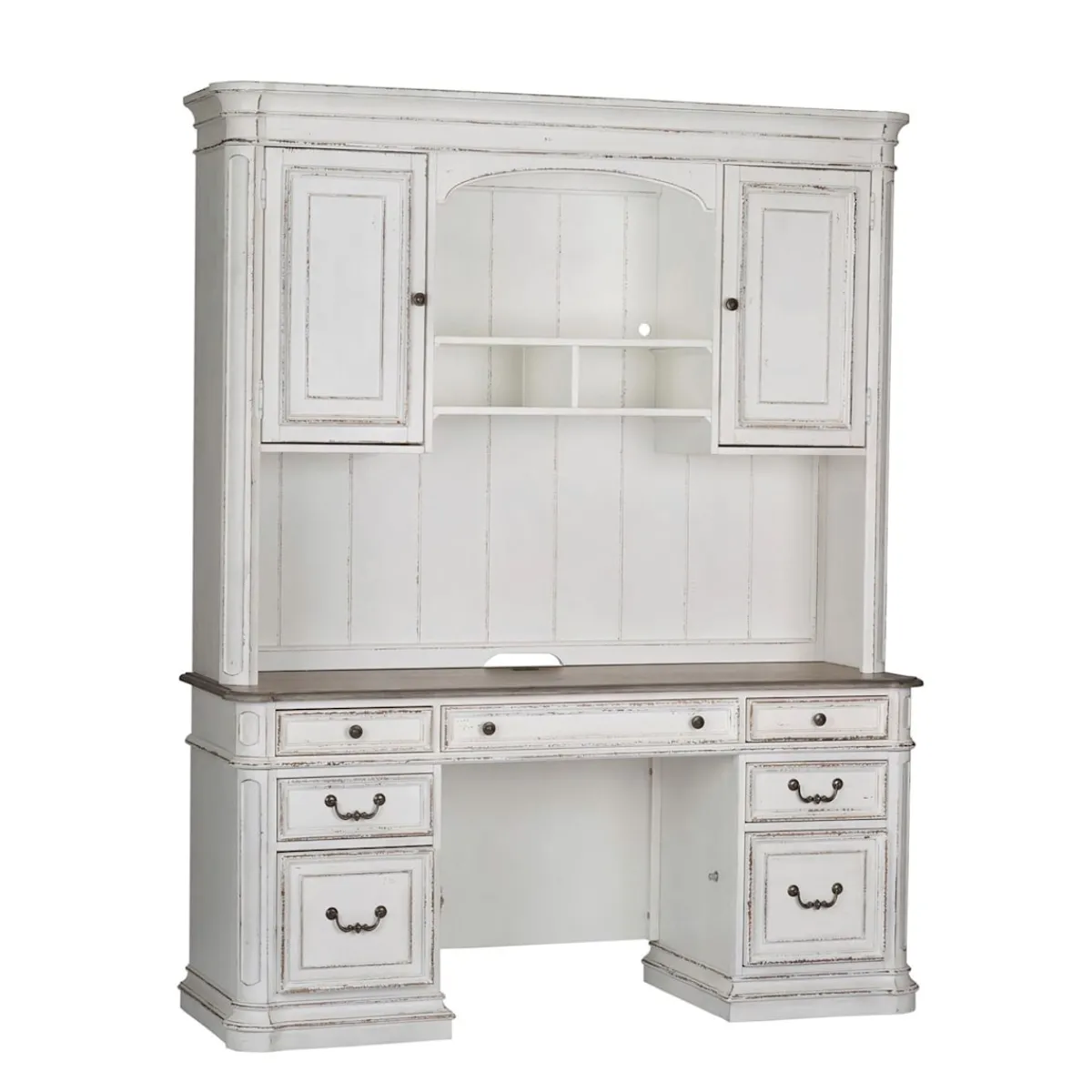 Credenzas & Hutches | Star Fumiture Magnolia Manor Jr Executive Credenza and Hutch
