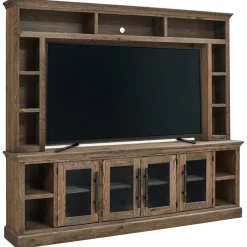 Wall Units | Star Fumiture Manchester 2PC Entertainment Wall - Glazed Oak