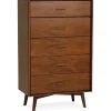 Chests & Armoires | Star Fumiture Mid Century Eliot Five Drawer Chest