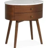 Nightstands | Star Fumiture Mid Century Eliot Oval Nightstand with Stone Top