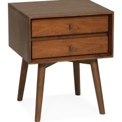 Nightstands | Star Fumiture Mid Century Eliot Two Drawer Square Nightstand