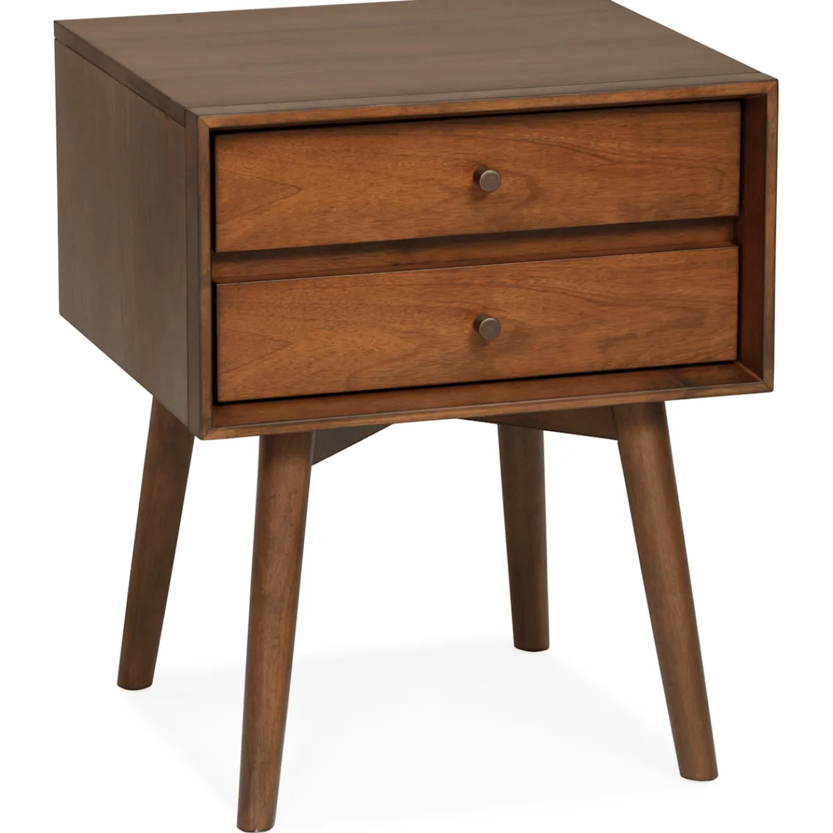 Nightstands | Star Fumiture Mid Century Eliot Two Drawer Square Nightstand