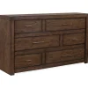 Dressers | Star Fumiture Modern Loft Six Drawer Dresser - Brownstone