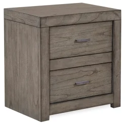 Nightstands | Star Fumiture Modern Loft Two Drawer Nightstand with Power - Greystone