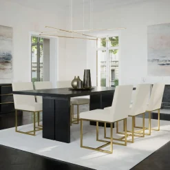 Dining Room Sets | Star Fumiture Modern 5-Piece Dining Set - Faux Leather