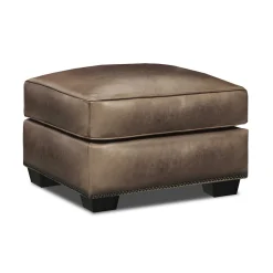 Ottomans & Poufs | Star Fumiture Nelson Leather Ottoman