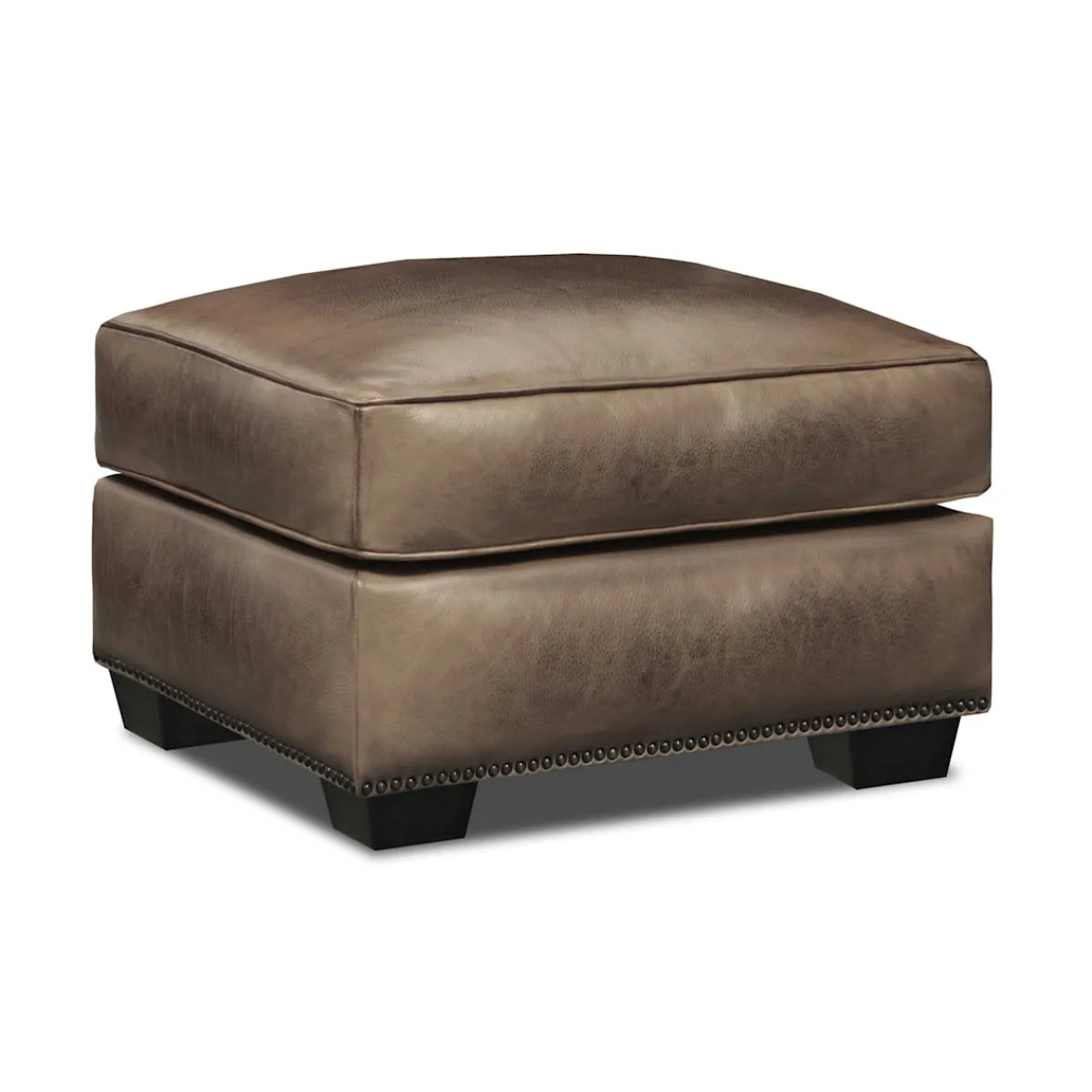 Ottomans & Poufs | Star Fumiture Nelson Leather Ottoman