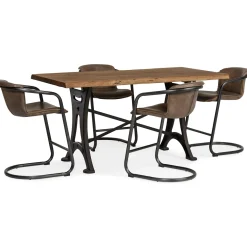 Dining Room Sets | Star Fumiture Organic Forge 5-Piece Counter Dining Set w/ Portofino Brown Counter Stools