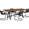 Dining Room Sets | Star Fumiture Organic Forge 5-Piece Rectangular Dining Set w/ Portofino Black Dining Chairs