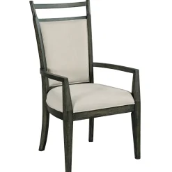 Dining Chairs | Star Fumiture Plank Road Oakley Upholstered Back Arm Chair - Charcoal