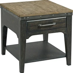 End Tables | Star Fumiture Plank Road Rectangle End Table - Charcoal