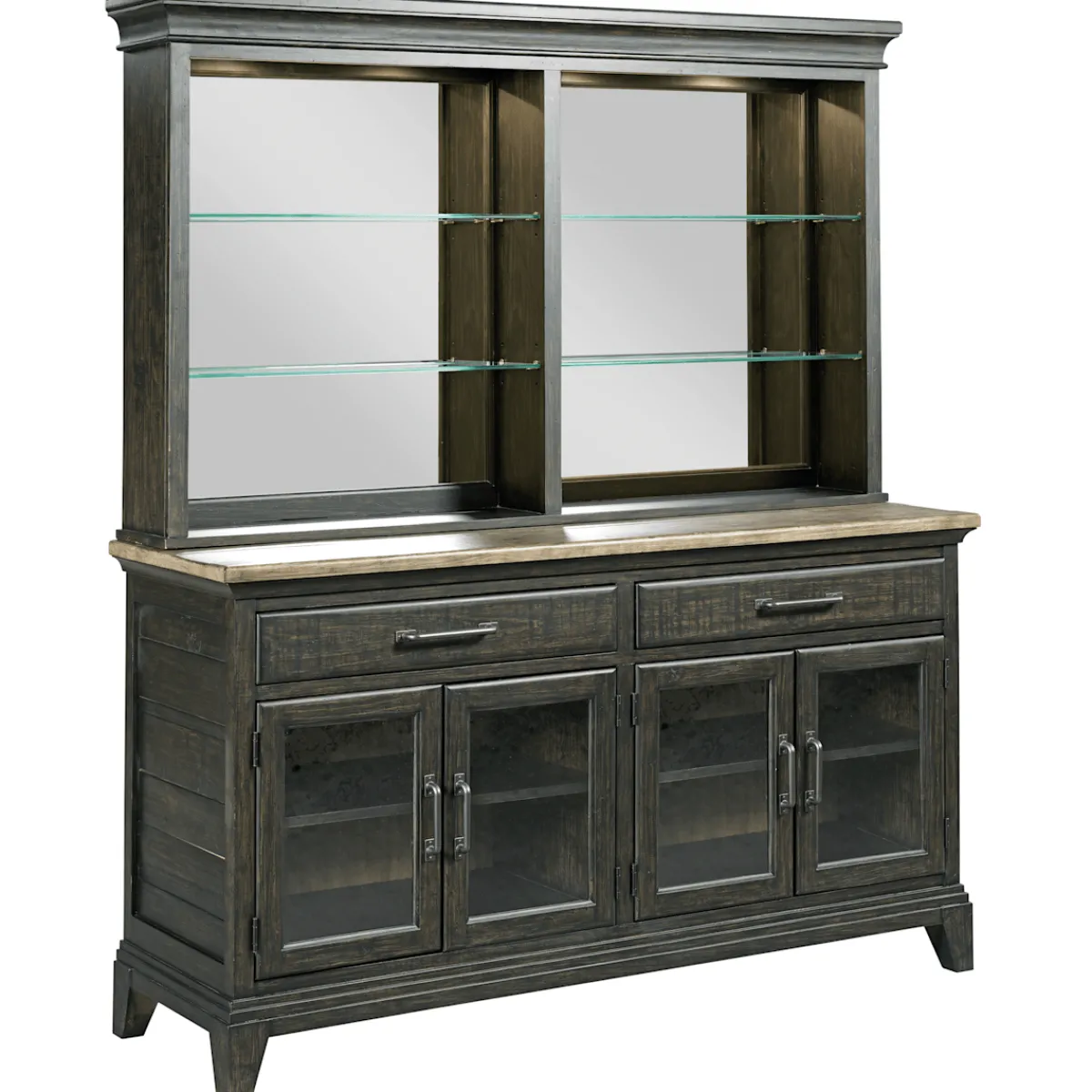 Sideboard / Buffet / Server | Star Fumiture Plank Road Rockland Hutch & Buffet - Charcoal