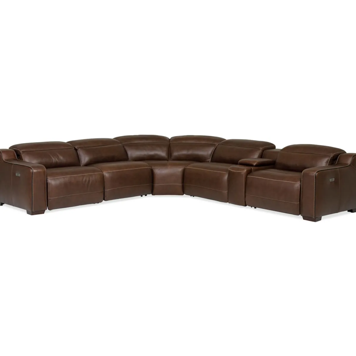 Sectionals | Star Fumiture Reed Leather 6-Piece Power Reclining Sectional
