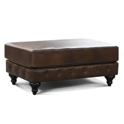 Ottomans & Poufs | Star Fumiture Rondell Leather Ottoman