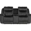 Loveseats | Star Fumiture Show Stopper II Power Reclining Console Loveseat - Charcoal
