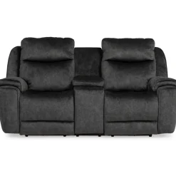 Loveseats | Star Fumiture Show Stopper II Power Reclining Console Loveseat - Charcoal