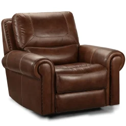 Recliners | Star Fumiture St. James Leather Gliding Power Recliner - TOBACCO