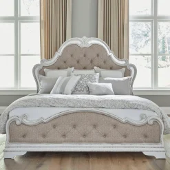 Beds | Star Fumiture The Magnolia Manor King Upholstered Bed W/ Mirrors