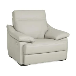Recliners | Star Fumiture Urban Cement Leather Power Recliner